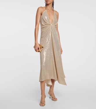Sequined gathered midi dress | Dodo Bar Or