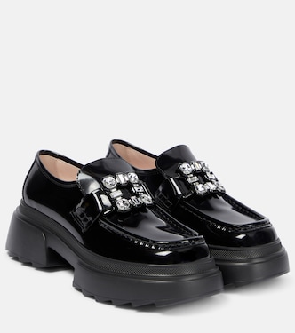 Wallaviv strass buckle patent leather loafers | Roger Vivier