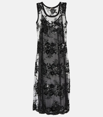 Vestido midi Ilan de malla bordado | Dodo Bar Or