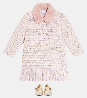 Kleid aus Bouclé mit Spitze | Self-Portrait Kids