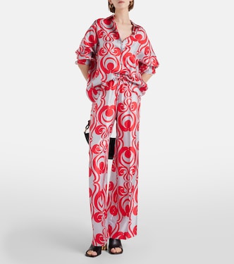 Printed silk wide-leg pants | Dries Van Noten
