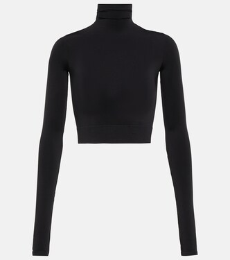 Crop top de jersey de cuello alto | Balenciaga