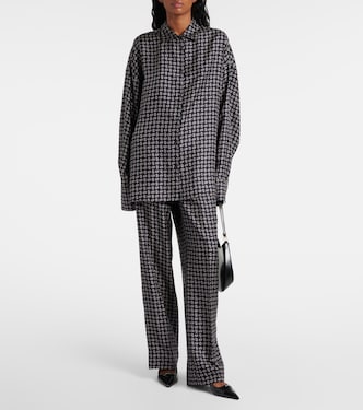 Pantaloni regular in twill di seta | Prada