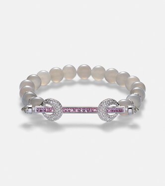 Bracciale Chakra in oro bianco 18kt con diamant e pietre preziose | Ananya