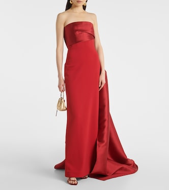 Abito lungo Kinsley in crêpe e twill | Solace London