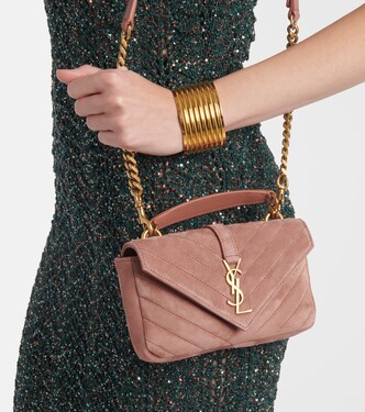 Borsa a tracolla College Mini in suede | Saint Laurent