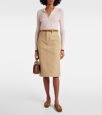Jupe crayon en coton | Gucci