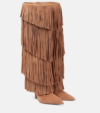 Jessie 105 fringed suede knee-high boots | Paris Texas