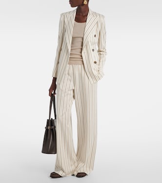 Louvre cotton and linen wide-leg pants | Max Mara