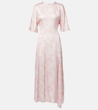 Floral satin maxi dress | Ganni
