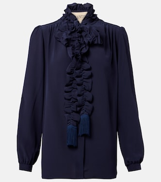 Ruffled silk crêpe de chine blouse | Valentino