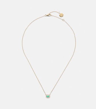 Halskette aus 18kt Gelbgold mit Diamanten und Smaragd | Shay Jewelry