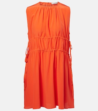 Como ruched silk crêpe minidress | Asceno