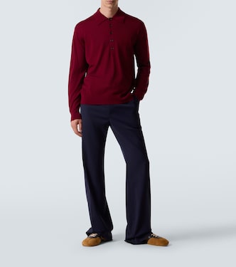 Leather-trimmed suede sneakers | Dries Van Noten