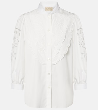 Broderie anglaise cotton poplin blouse | Valentino
