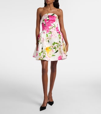 Reese floral linen and silk minidress | Leo Lin