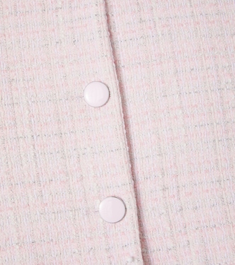 Cropped cotton-blend lamé tweed jacket | Monnalisa