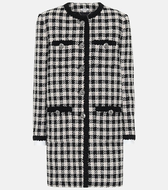 Checked wool and cotton tweed coat | Miu Miu