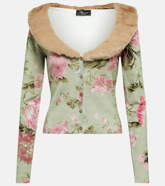 Cárdigan ribeteado con pelo sintético | Blumarine