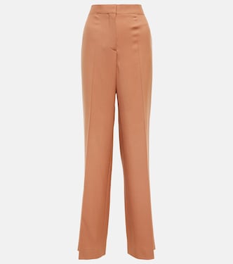 Pantalones rectos de lana de tiro alto | Stella McCartney