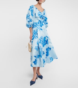 Gabby floral taffeta faille midi dress | Emilia Wickstead