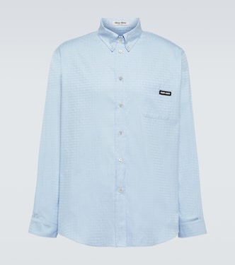 Logo cotton poplin shirt | Miu Miu