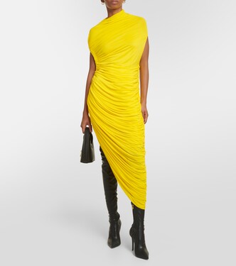 Vestido midi de jersey drapeado | Ferragamo