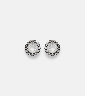 Orecchini Orbit in oro bianco 18kt con diamanti | Kamyen