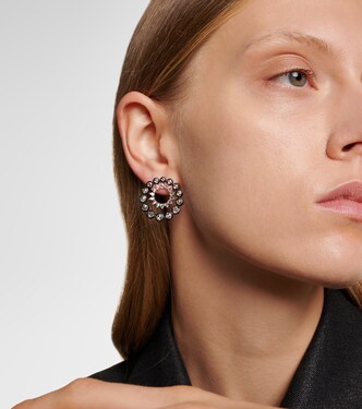 Boucles d'oreilles Orbit en or blanc 18 ct, diamants et émail | Kamyen