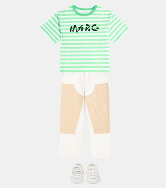 로고 스트라이프 코튼 저지 티셔츠 | Marc Jacobs Kids