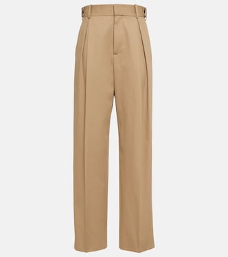 High-rise cotton twill tapered pants | Bottega Veneta