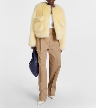 High-Rise-Hose aus Twill | Bottega Veneta