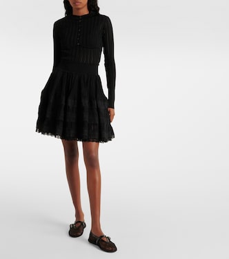 Cardigan cropped in maglia a coste | Alaïa