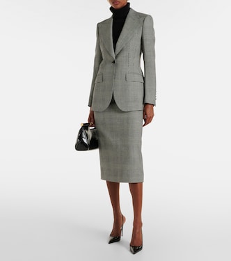 Prince of Wales check virgin wool midi skirt | Dolce&Gabbana