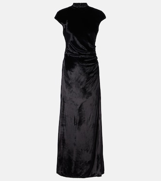 Tina ruched velvet gown | Staud