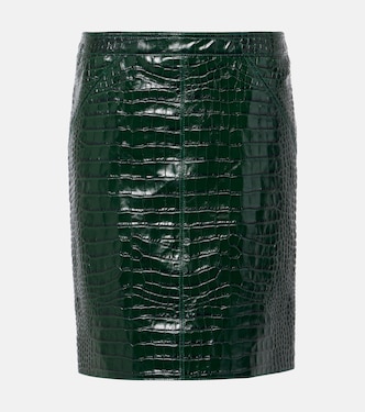 Croc-effect leather miniskirt | Tom Ford