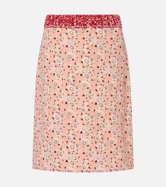 Floral silk-blend pencil skirt | Prada