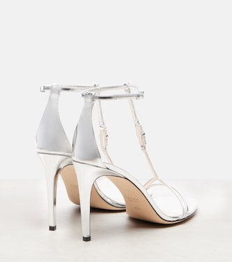 Verzierte Sandalen aus Metallic-Leder | Gucci