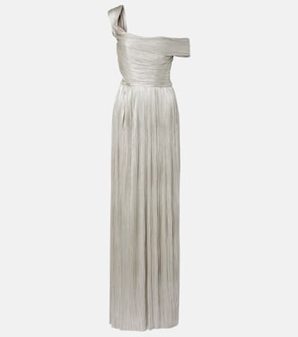 Serene asymmetric silk mousseline gown | Maria Lucia Hohan