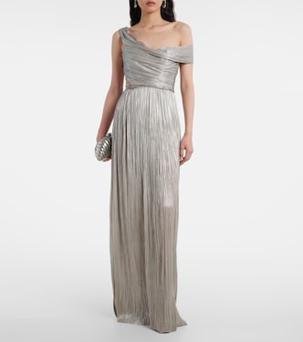 Serene asymmetric silk mousseline gown | Maria Lucia Hohan