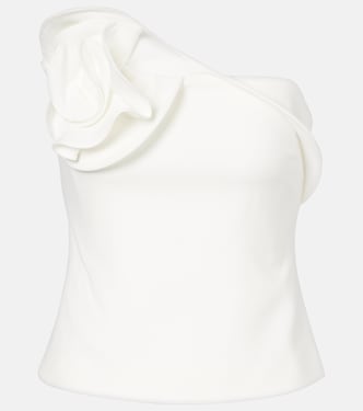 Floral-appliqué strapless crêpe top | Roland Mouret