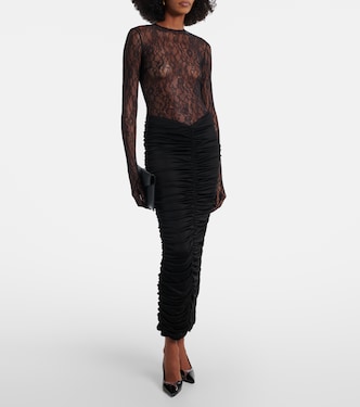 Vivienne ruched lace maxi dress | The New Arrivals Ilkyaz Ozel