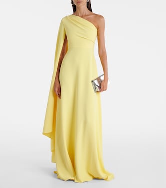 Yazmin asymmetric caped gown | Solace London