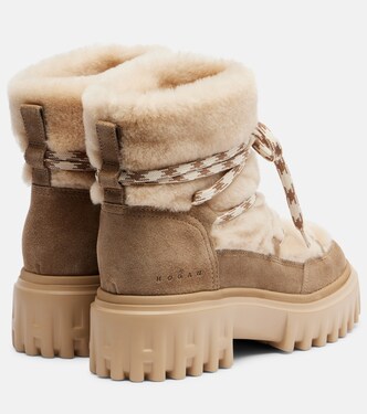 Schnürstiefel aus Shearling und Veloursleder | Hogan