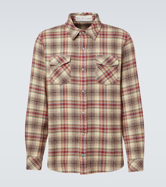 Camisa Balance de cachemir a cuadros con esmeraldas | God's True Cashmere