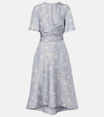 Kirsty floral draped silk midi dress | Altuzarra
