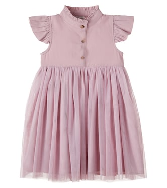 Fleurance paneled cotton and tulle dress | Donsje