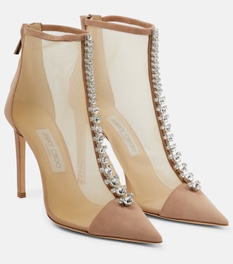 Bing 100 mesh and suede ankle boots | Jimmy Choo