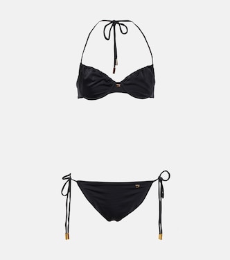 Bikini fruncido con logo | Tom Ford