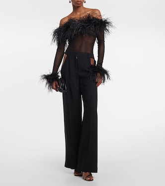 Body in mesh con piume | Oséree